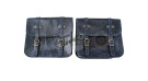For Royal Enfield Goan Classic 350 Leather Pannier Navy blue Bags With Mounting - SPAREZO For Royal Enfield Goan Classic 350 Leather Pannier Navy blue Bags With Mounting - SPAREZO